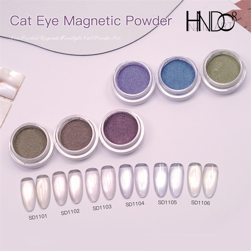 Nail Art Cat Eye Simple - HNDO Seni Kuku Glitter Bubuk Magnetik