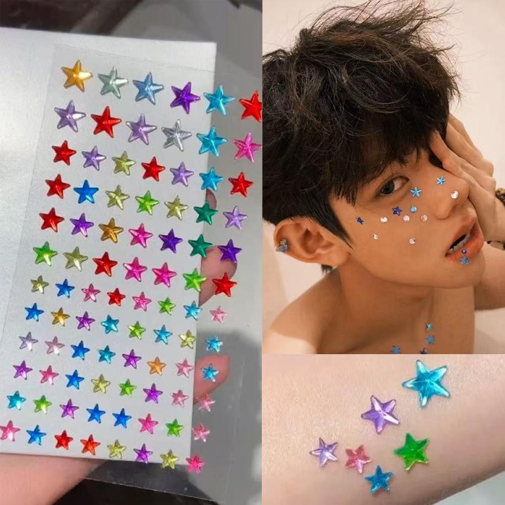 Nail Art Quirky - Stiker Permata Kristal Warna-warni Perekat Sendiri