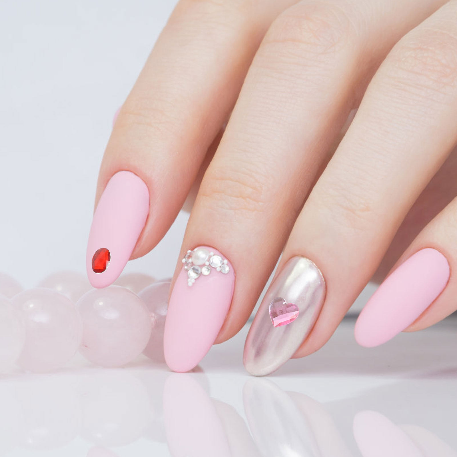 Rhinestone Nail Gem - 12 Lembar Permata Perekat Akrilik untuk