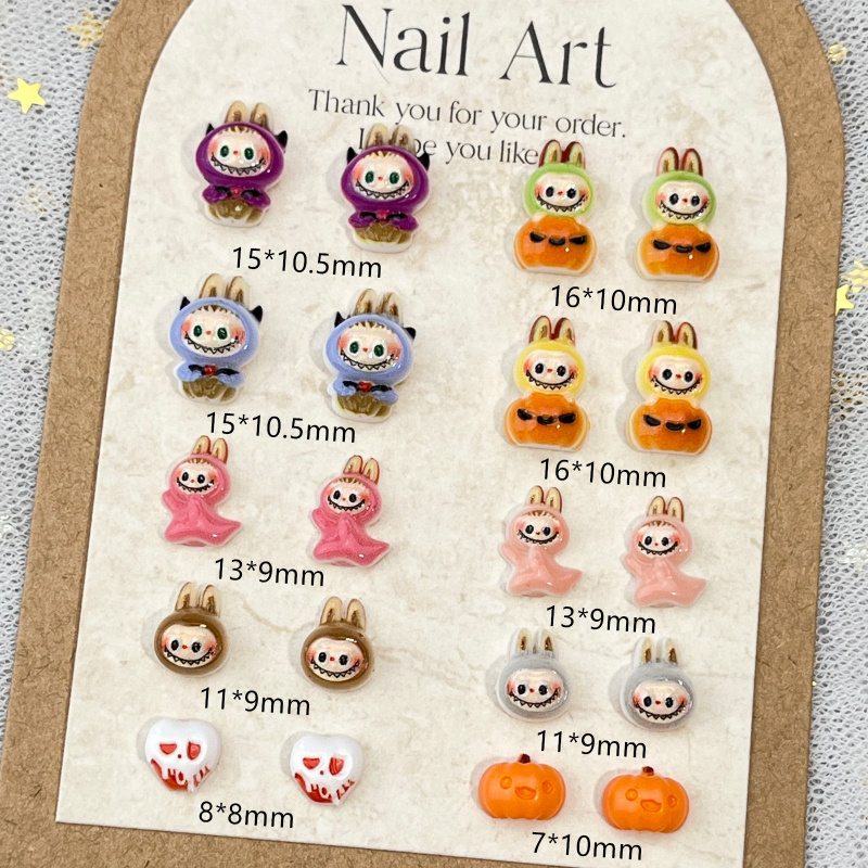 Nail Art Emerald - LYLE 20Pcs Aksesoris Kuku Halloween Kartun