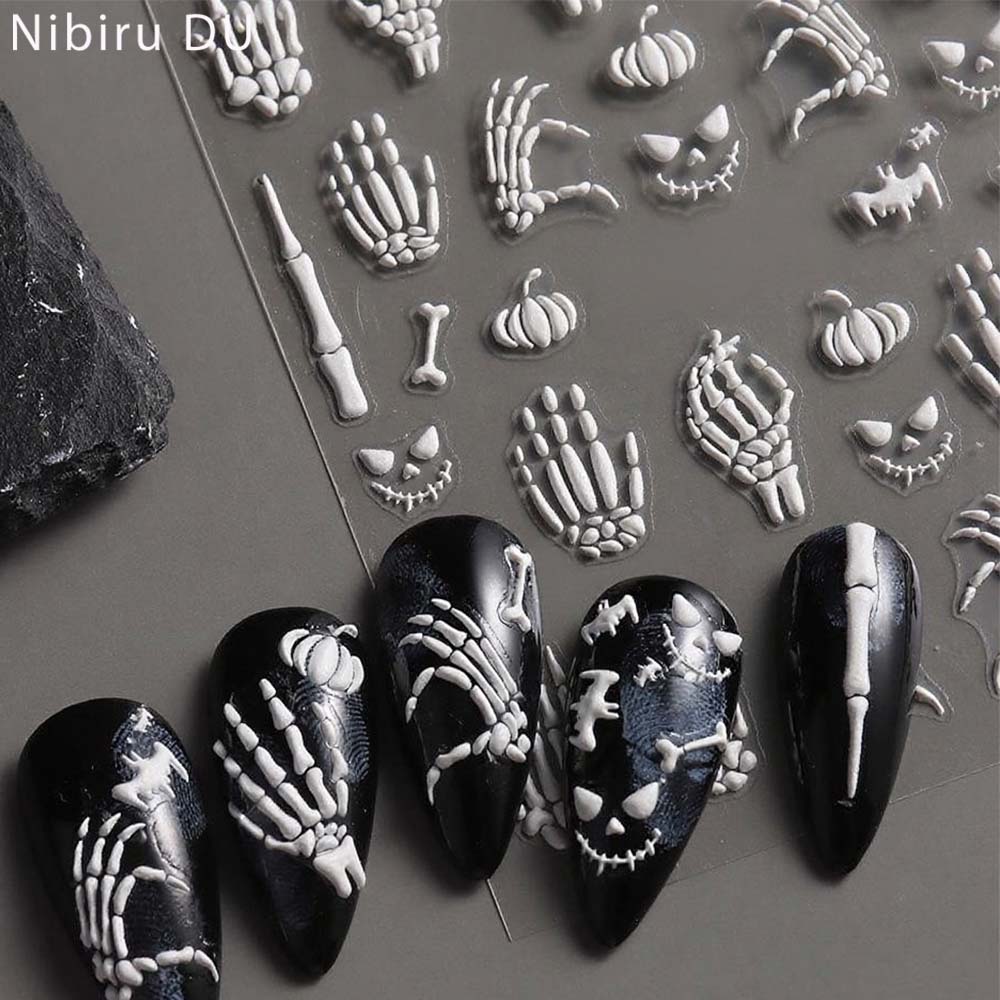 1PCS Stiker Kuku Halloween 5D  - Nail Art Gothic ulasan dan harga