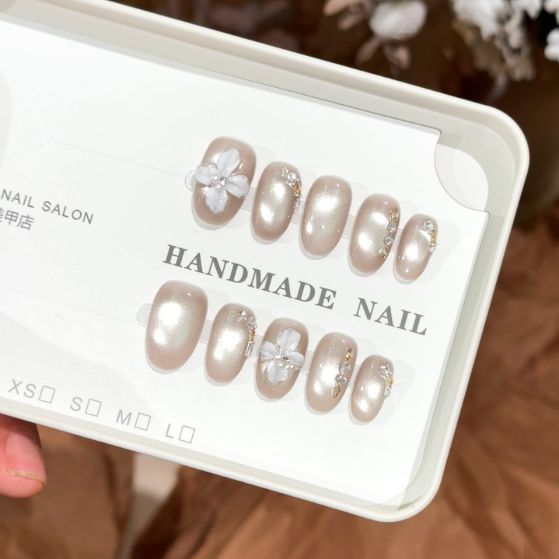 Kuku Palsu Buatan Tangan 3D Ca - Nail Art Cat Eye Simple ulasan dan harga