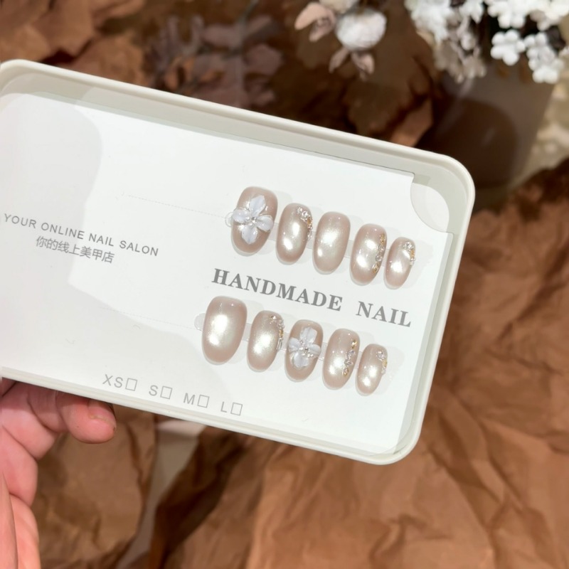 Kuku Palsu Buatan Tangan 3D Ca - Nail Art Cat Eye Simple ulasan dan harga