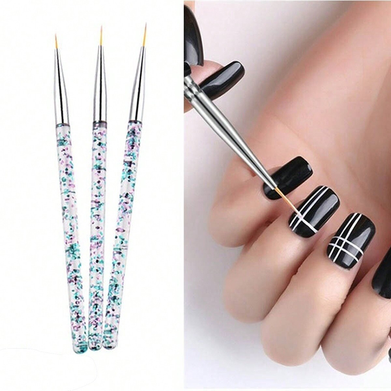 3 buah Set Kuas Liner seni kuk - Nail Fan Brush ulasan dan harga