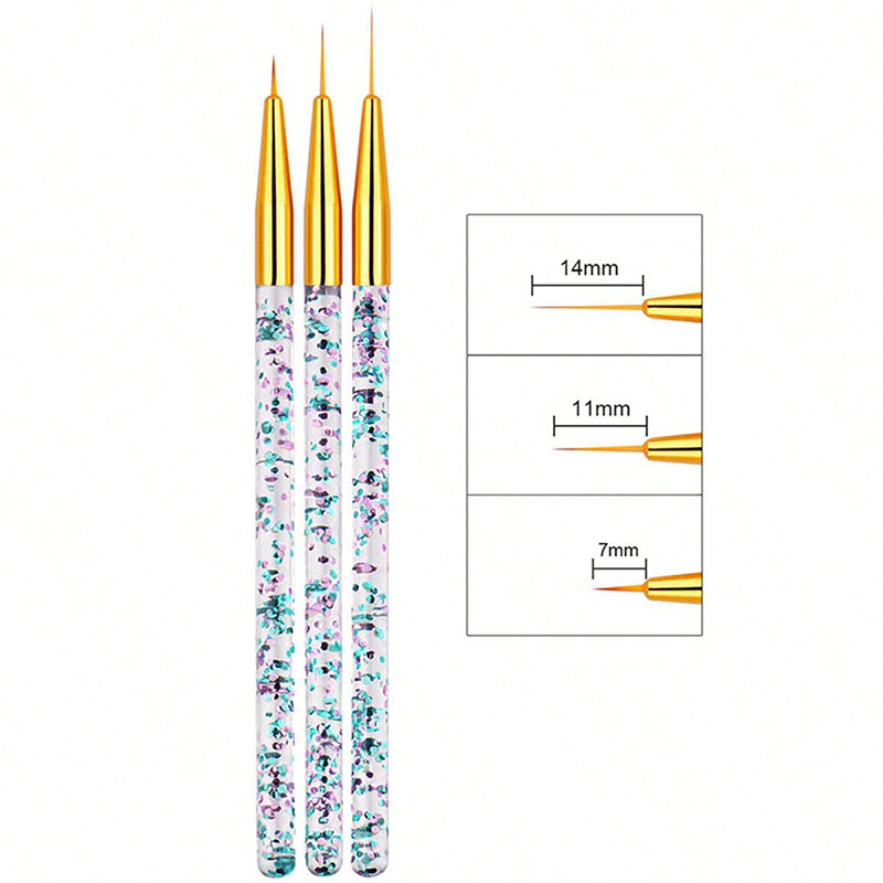 3 buah Set Kuas Liner seni kuk - Nail Fan Brush ulasan dan harga