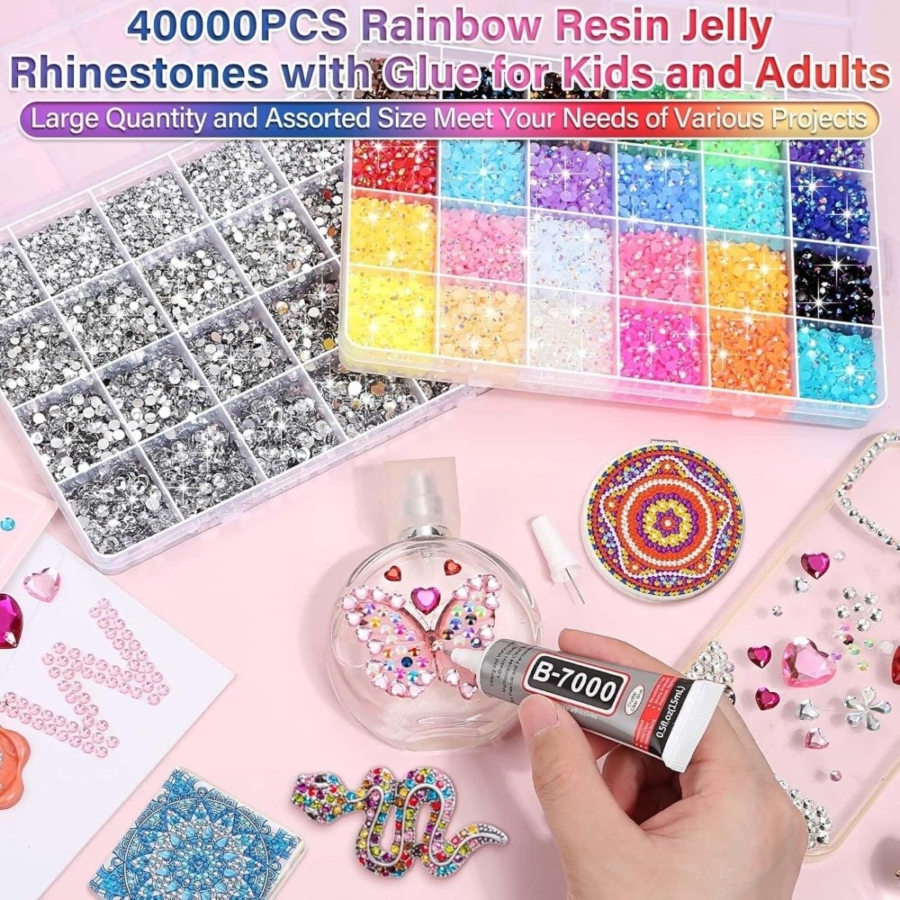 Kit Rhinestone Resin Multiwarn - Rhinestone Nail Gem ulasan dan harga