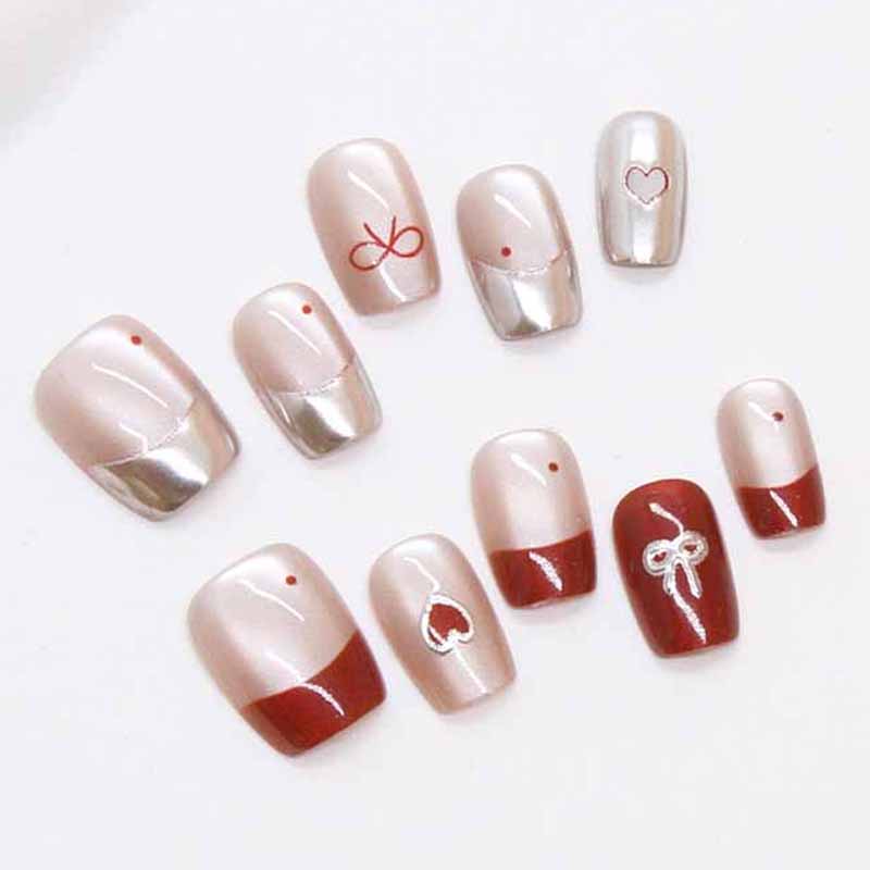Kuku palsu buatan tangan wanit - Nail Art Cat Eye Simple ulasan dan harga
