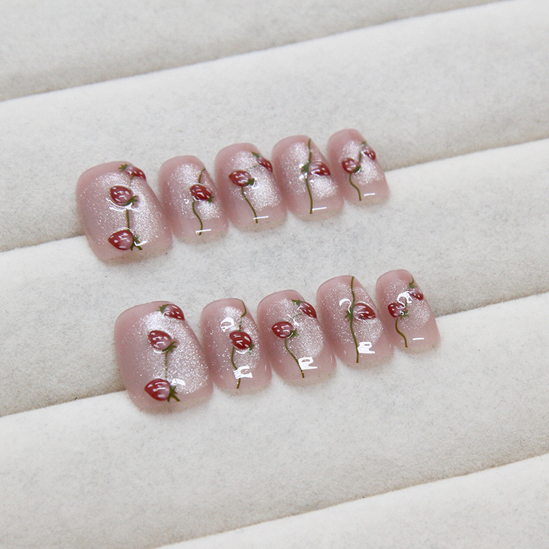 Kuku palsu buatan tangan wanit - Nail Art Cat Eye Simple ulasan dan harga