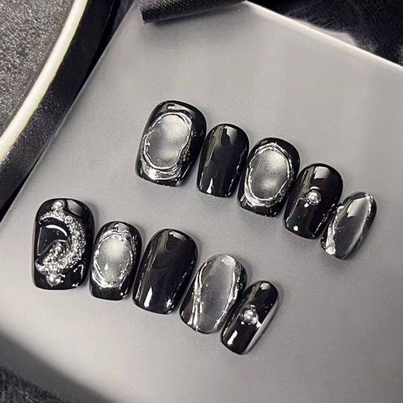 10 Buah Kuku Palsu Dapat Dipak - Nail Art Cat Eye Simple ulasan dan harga