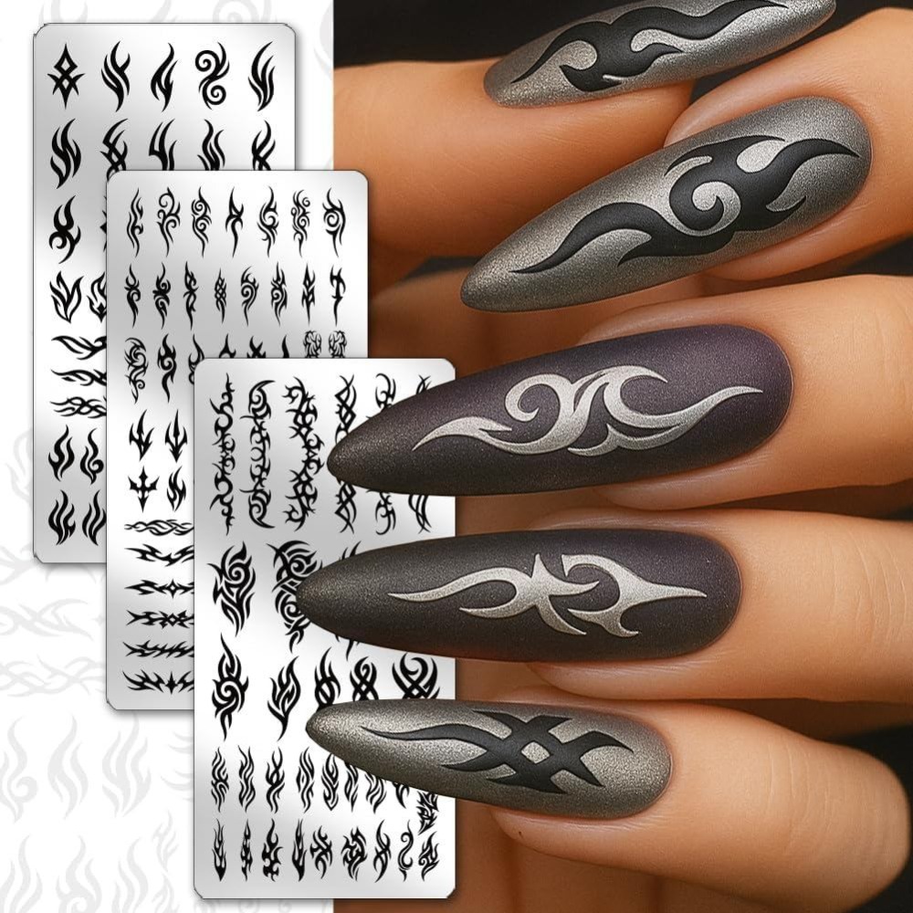3pcs Plat Stamping Kuku Gaya T - Nail Art Gothic ulasan dan harga