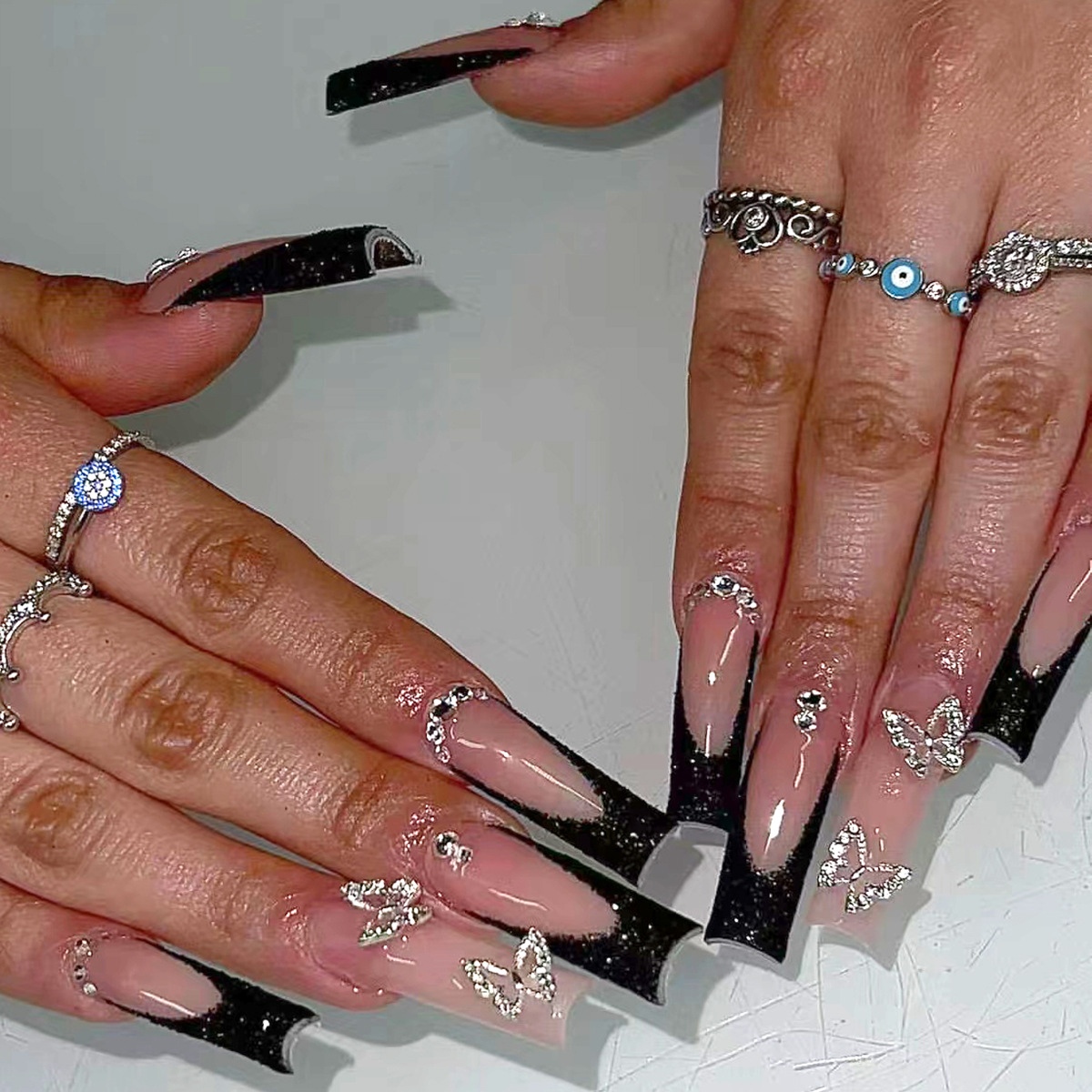 24pcs Set Kuku Palsu Hitam Gay - Nail Art Quirky ulasan dan harga