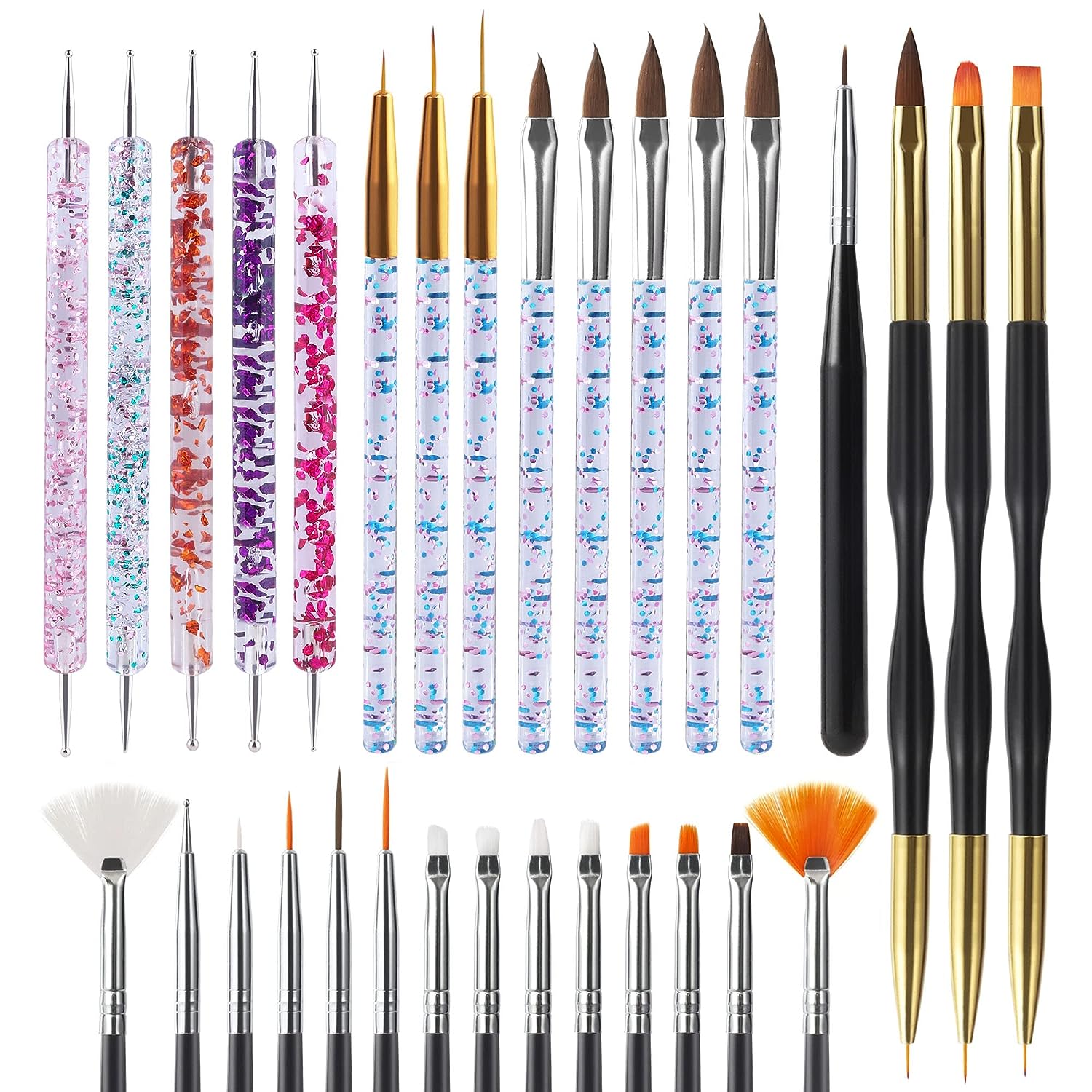 6/31 buah kuas seni kuku desai - Nail Fan Brush ulasan dan harga