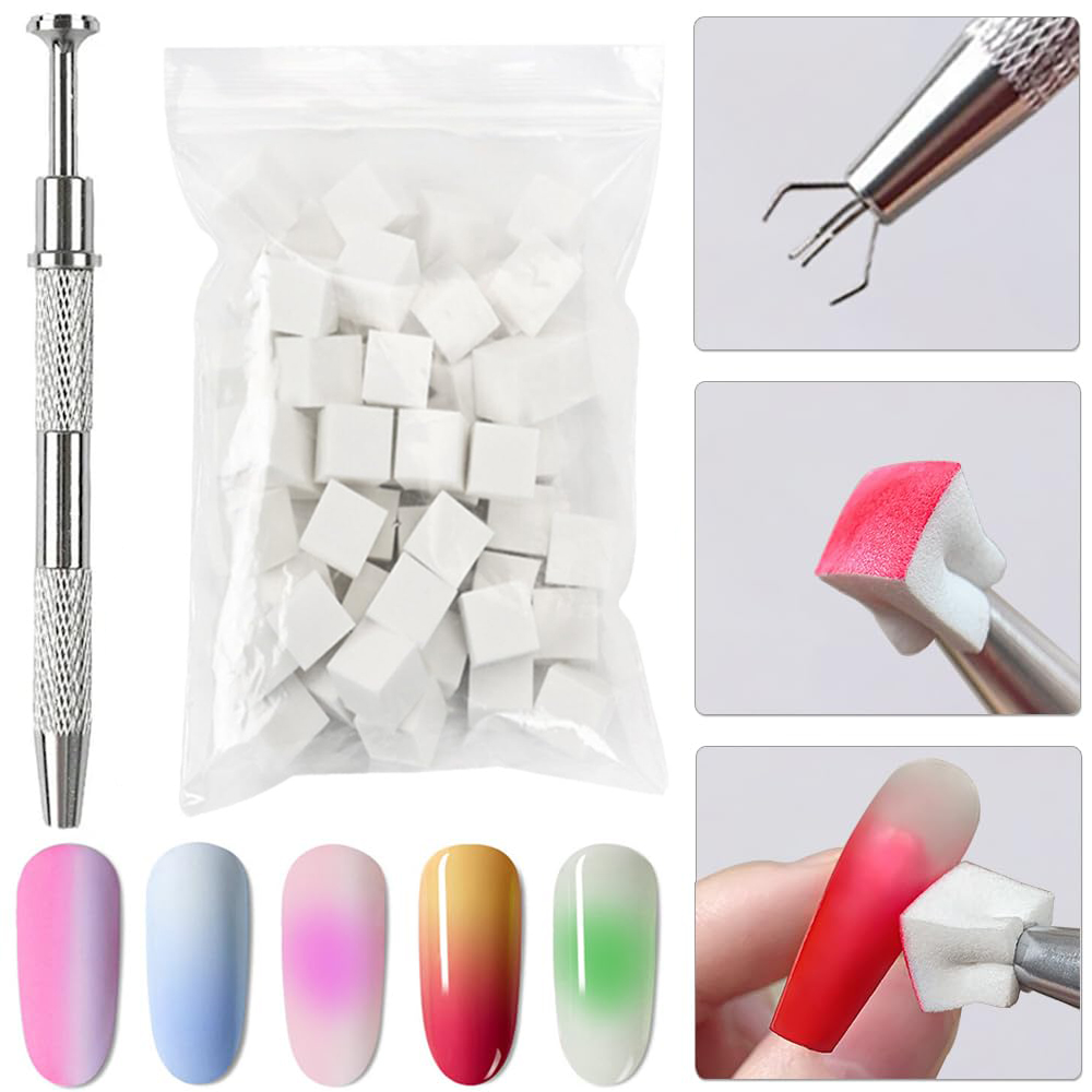 Spons Lembut Mini Bentuk Kubus - Nail Fan Brush ulasan dan harga
