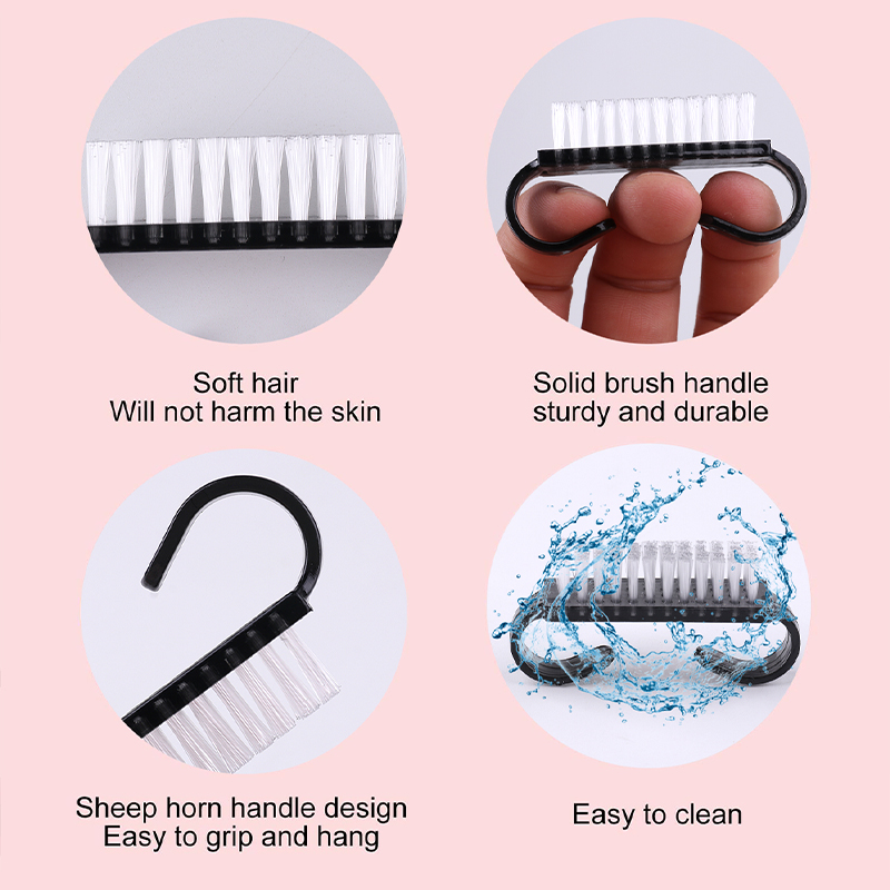 50/100 Buah Sikat Kuku Plastik - Nail Fan Brush ulasan dan harga