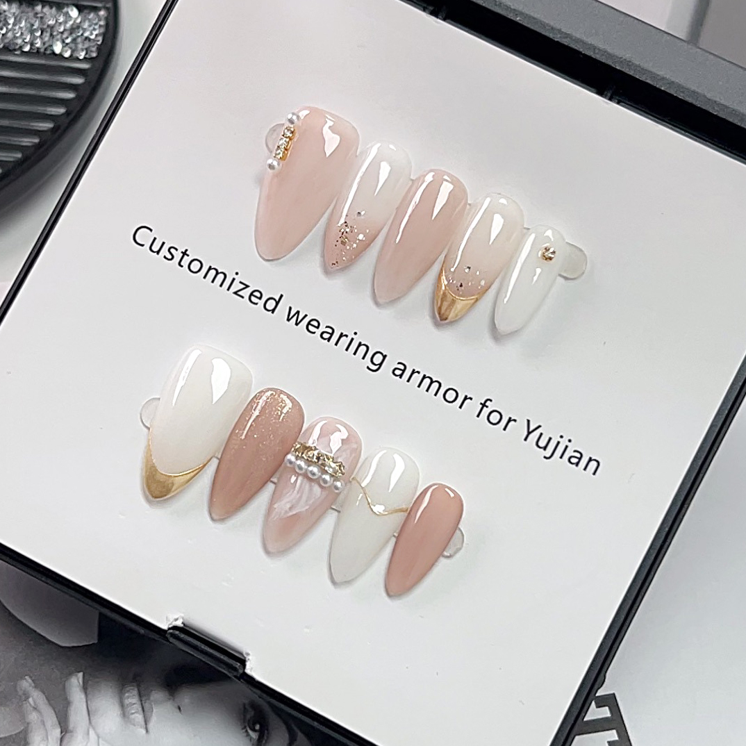 10Pcs Kuku Palsu Pendek Bentuk - Nail Art Cat Eye Simple ulasan dan harga
