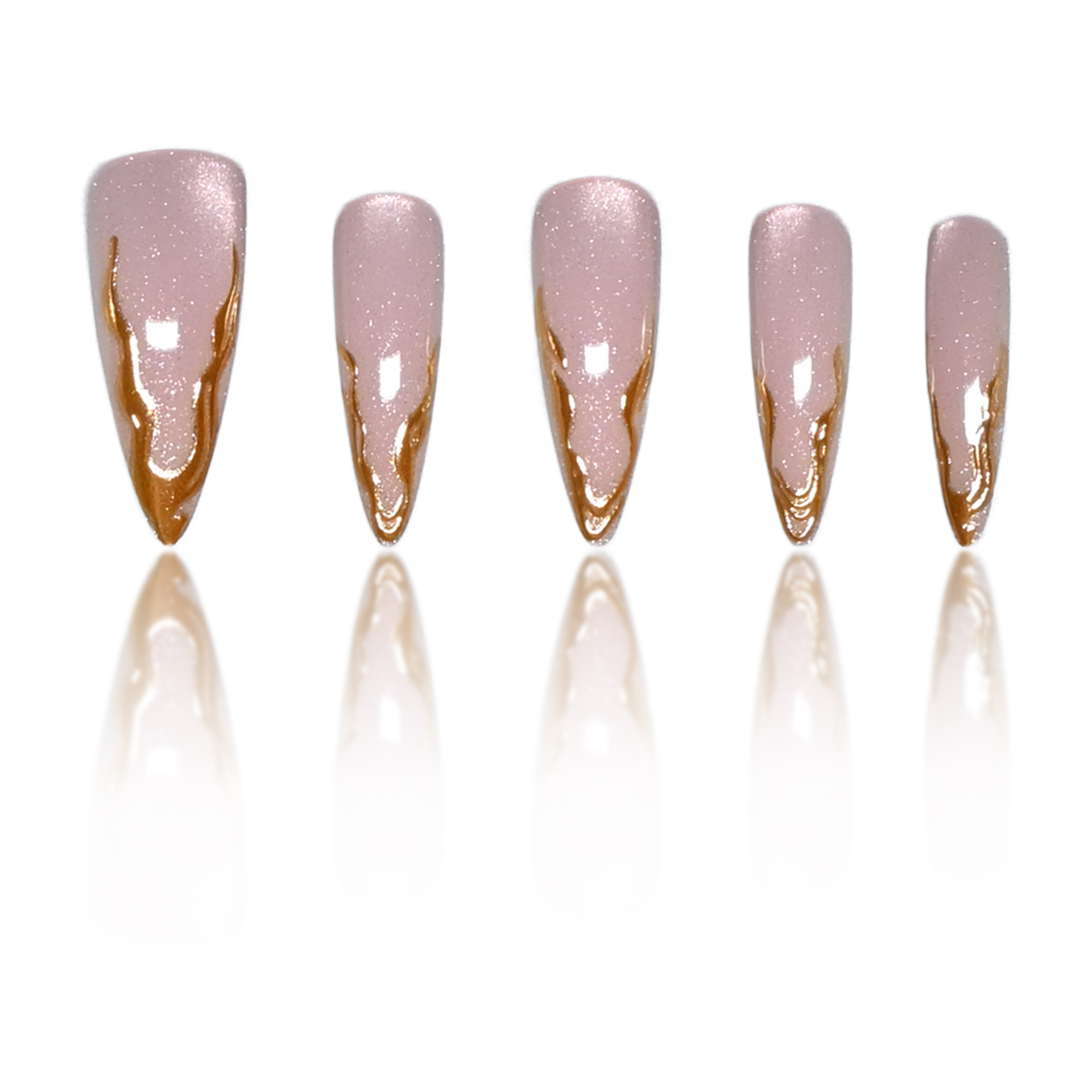 Kuku Palsu Cat Eye Almond Pres - Nail Art Cat Eye Simple ulasan dan harga