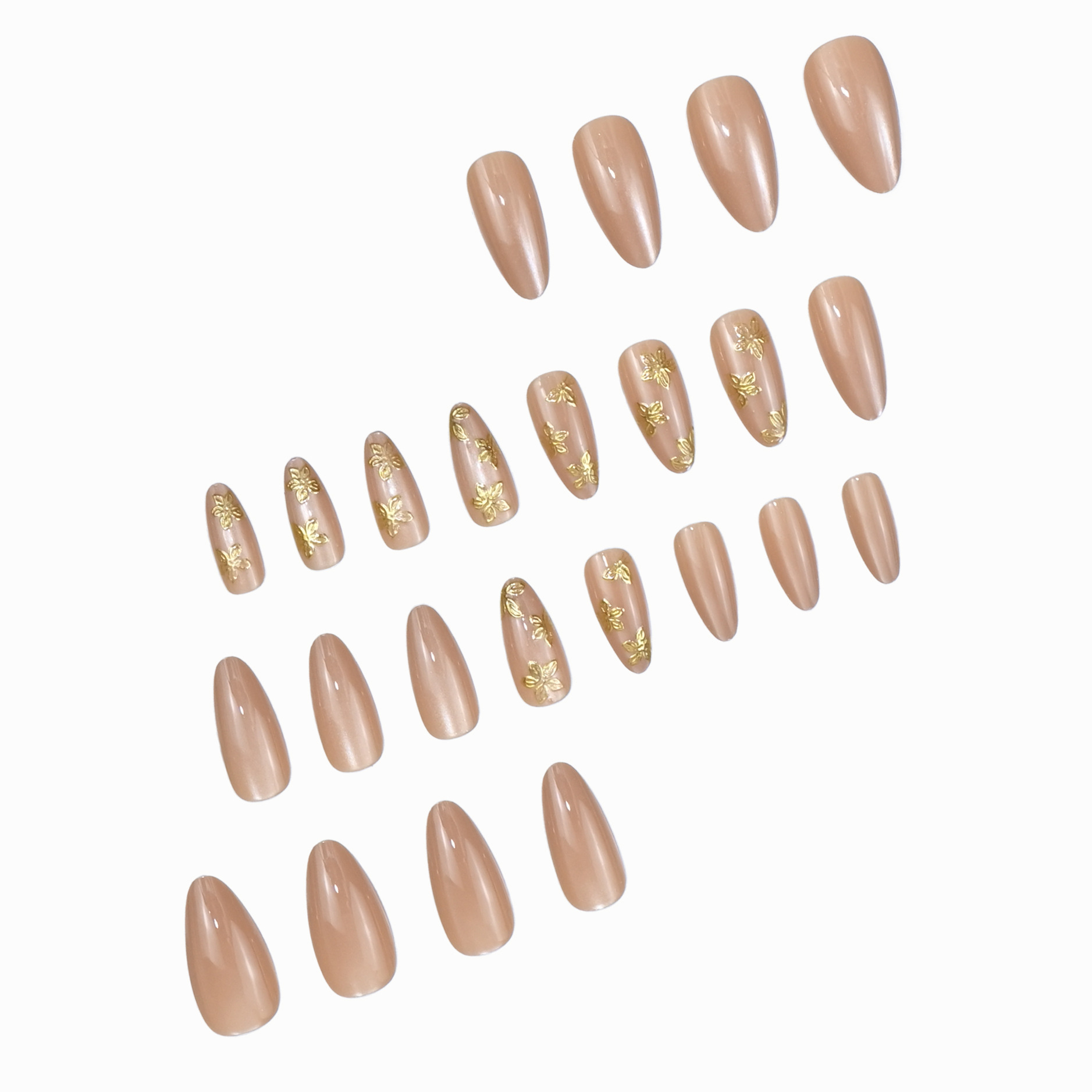 Kuku Palsu Cat Eye Almond Pres - Nail Art Cat Eye Simple ulasan dan harga