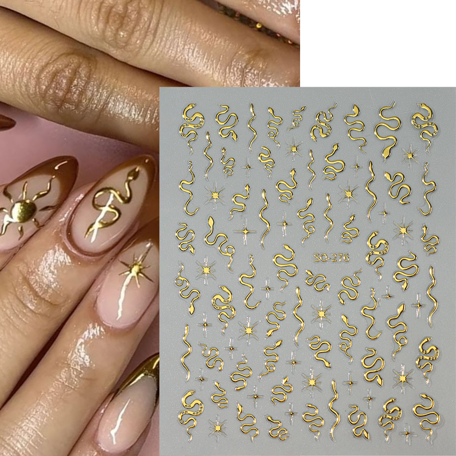 3 Buah Stiker Seni Kuku Ular H - Nail Art Gothic ulasan dan harga