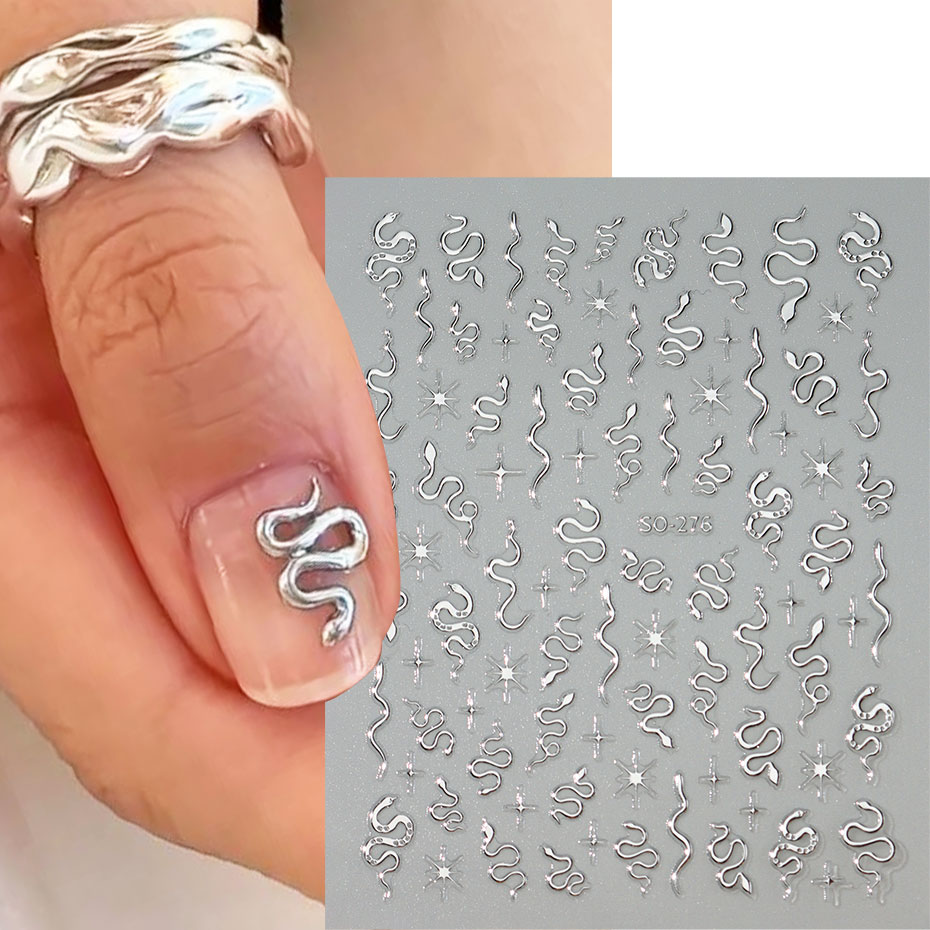 3 Buah Stiker Seni Kuku Ular H - Nail Art Gothic ulasan dan harga