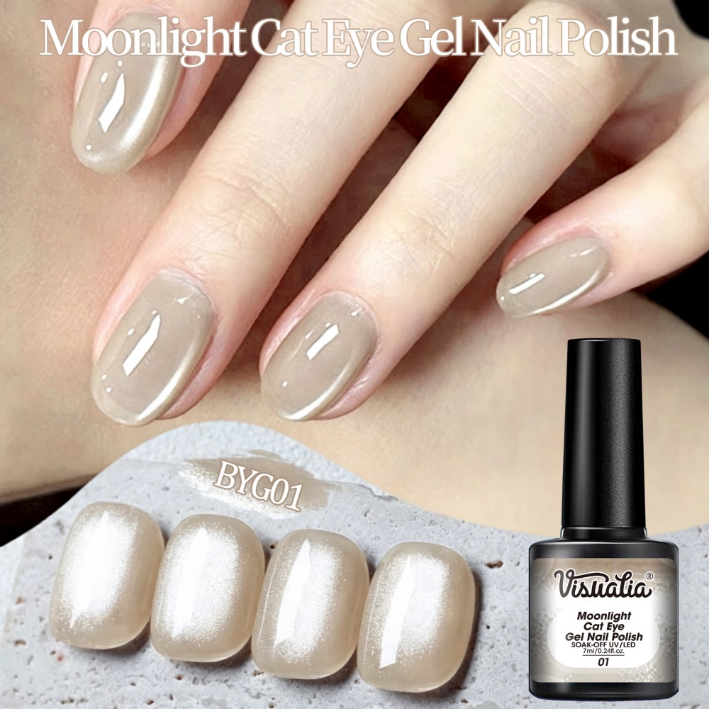 Visuatia Nude Moonlight Cat Ey - Nail Art Cat Eye Simple ulasan dan harga