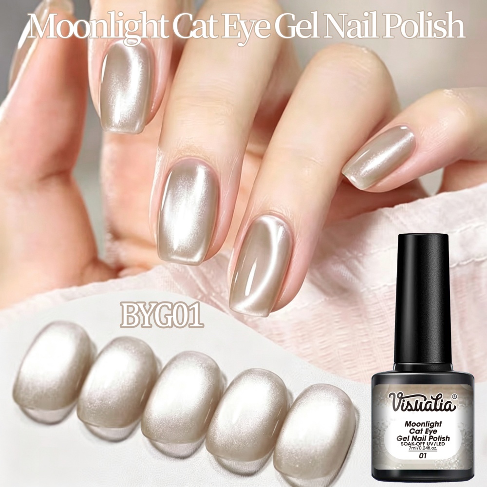 Visuatia Nude Moonlight Cat Ey - Nail Art Cat Eye Simple ulasan dan harga